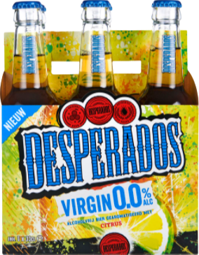 Desperados Virgin 0.0 sixpack met flesjes van 33cl Desperados Virgin 0.0 sixpack met flesjes van 33cl